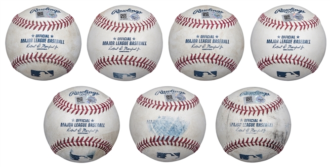 Lot of (7) 2015 New York Mets Game Used OML Manfred Baseballs (MLB Authenticated)